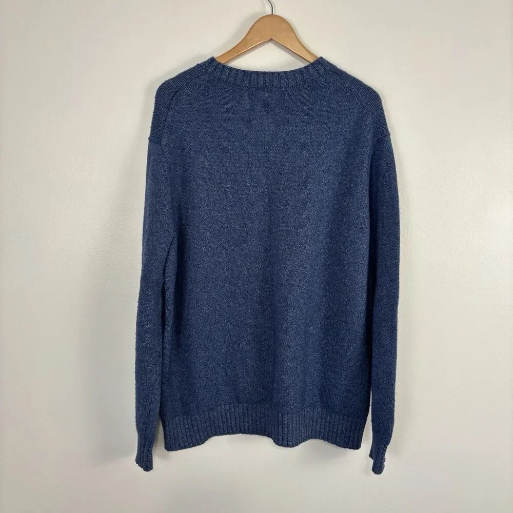Banana Republic Sweater Mens XL Blue Merino Wool Knit Long Sleeve Crewneck